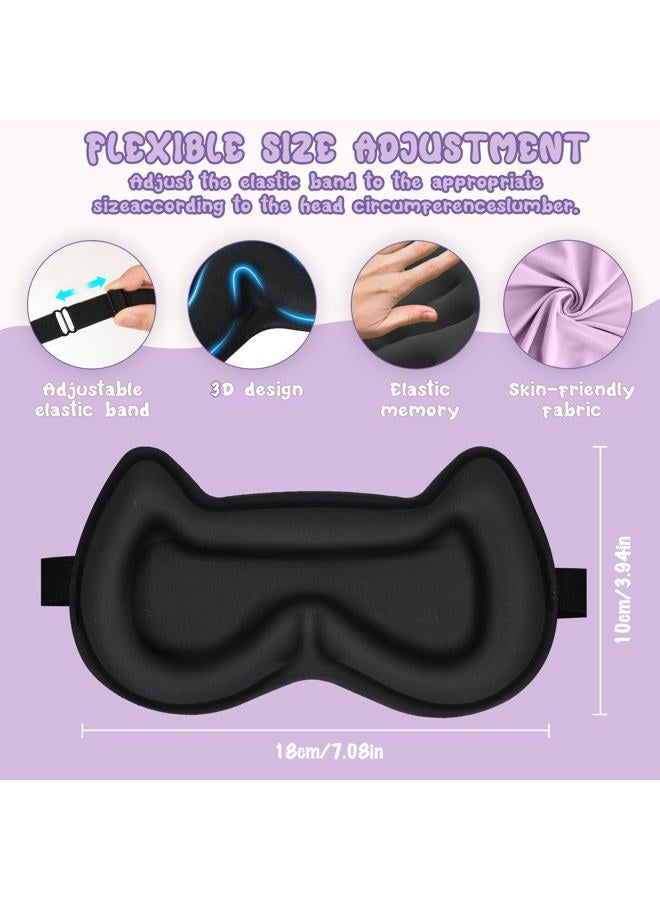 Pyopbow Kids Sleep Mask Eye Mask: 3D Contoured Cup Sleeping Mask, Blindfold with Adjustable Strap, Kids Eye Cover for Boys, Girls, Teens, Pressure-Free with Memory Foam Face Mask for Sleeping (Purple) - Image 3