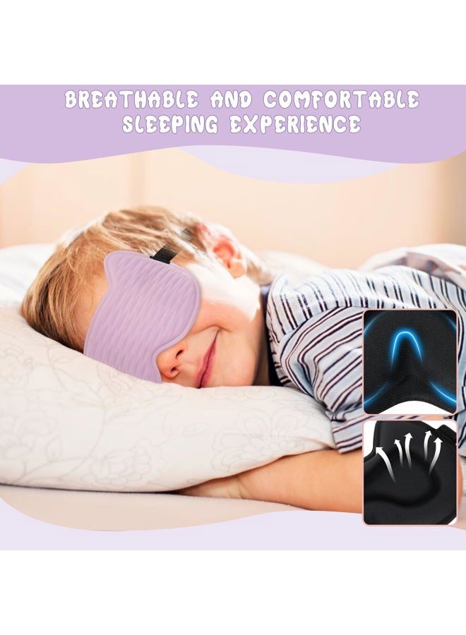 Pyopbow Kids Sleep Mask Eye Mask: 3D Contoured Cup Sleeping Mask, Blindfold with Adjustable Strap, Kids Eye Cover for Boys, Girls, Teens, Pressure-Free with Memory Foam Face Mask for Sleeping (Purple) - Image 5