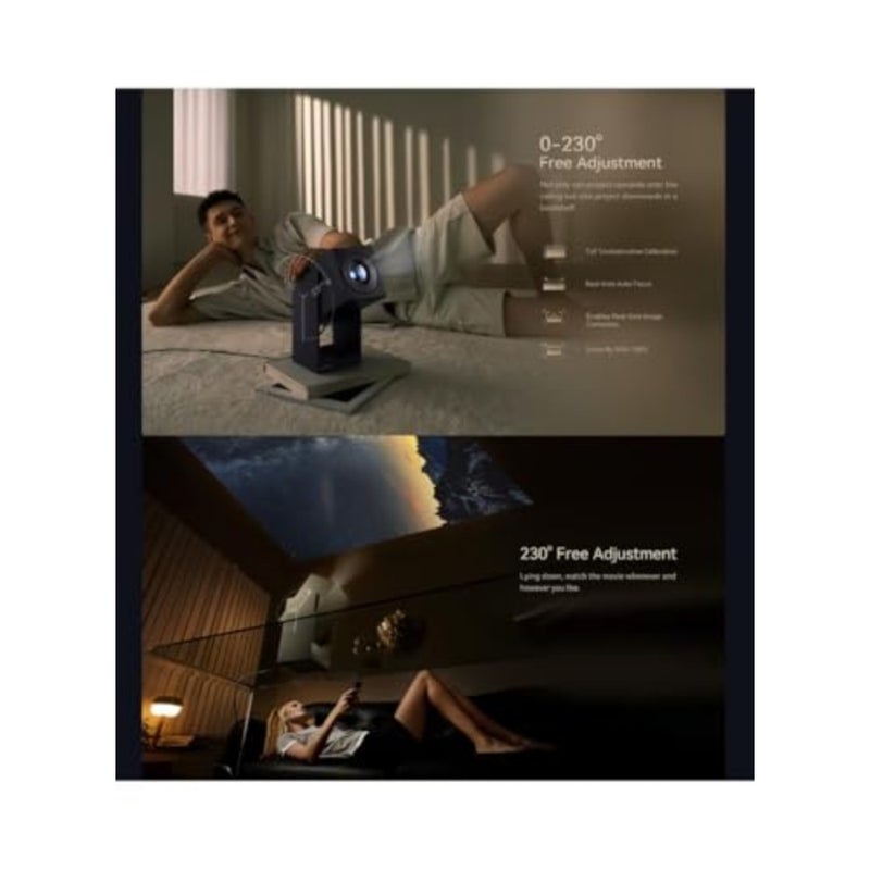 جهاز عرض ذكي Cube 2 Pro، دقة Full HD 1080P، 500 ANSI Lumens، Android 11، Chromecast مدمج، بلوتوث 5.0، مكبر صوت 8 وات، التركيز التلقائي على حجر المفاتيح، جهاز عرض المسرح المنزلي المحمول Moon White - Image 5