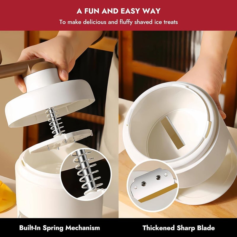 جليفار دليل كسارة الثلج - صانعة ثلج مبشورة - تشغيل يدوي، غير كهربائية ومناسبة للسفر، آلة صنع الثلج للأطفال، مثالية للمشروبات المثلجة والعصائر المثلجة ومخاريط الثلج - Image 1