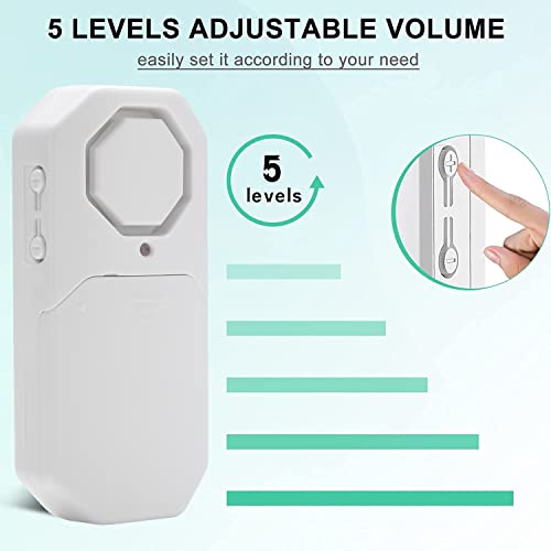 EverNary Door Window Alarm When Opened for Home Security with Remote, Wireless Door Sensor Alarm for Kids Safety with Adjustable Volume ( 6Pcs Sensor +2Remote) - Image 3