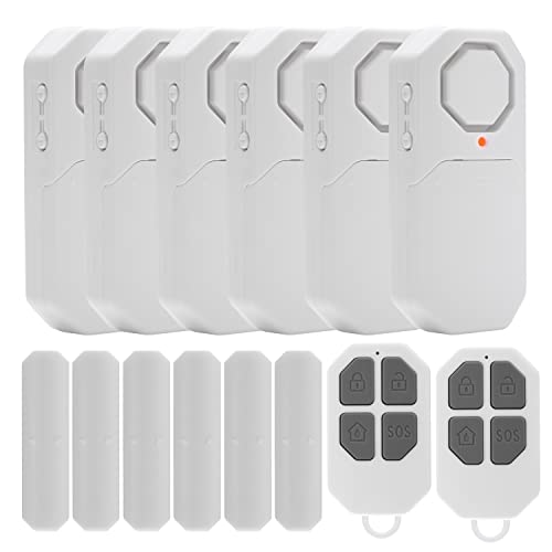 EverNary Door Window Alarm When Opened for Home Security with Remote, Wireless Door Sensor Alarm for Kids Safety with Adjustable Volume ( 6Pcs Sensor +2Remote) - Image 1