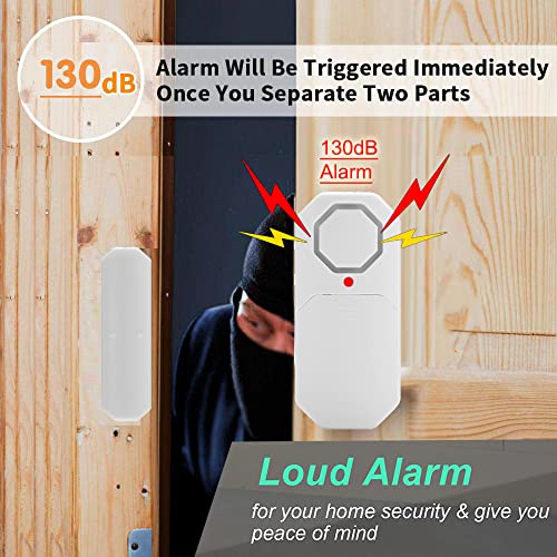 EverNary Door Window Alarm When Opened for Home Security with Remote, Wireless Door Sensor Alarm for Kids Safety with Adjustable Volume ( 6Pcs Sensor +2Remote) - Image 2