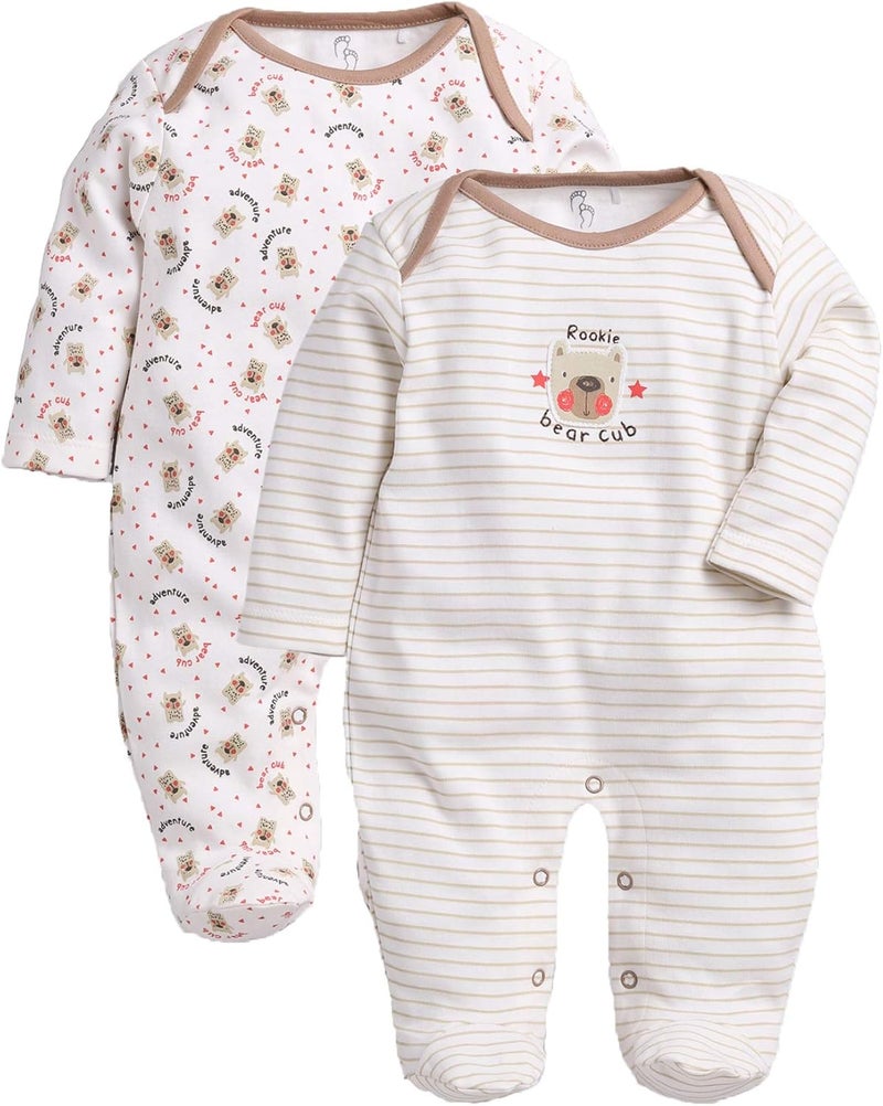 BabyGo 100% Cotton Rompers/Sleepsuits for Infants - Pack of 2 - Image 1