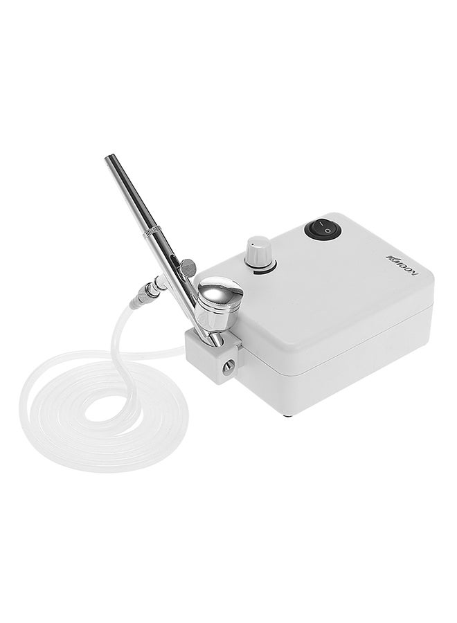 NIBEMINENT Multi-purpose Dual Action Airbrush Mini Air Compressor Set White 0.865kg - Image 1