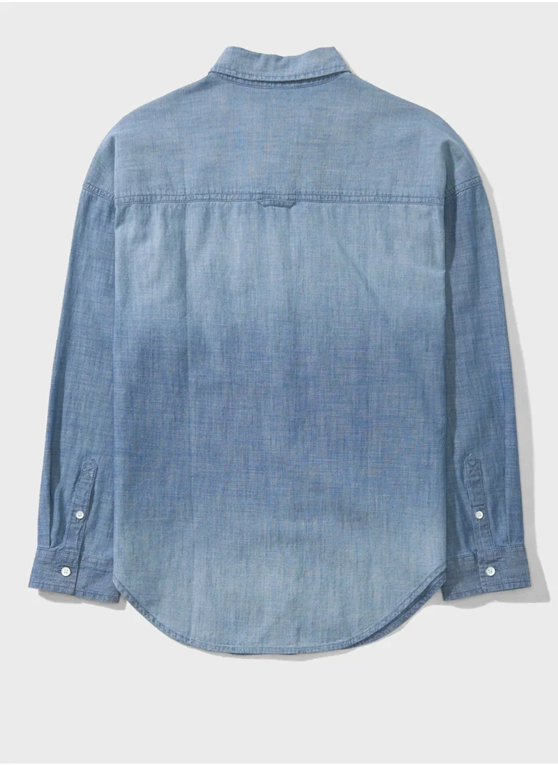 American Eagle Pocket Detail Denim Shirt