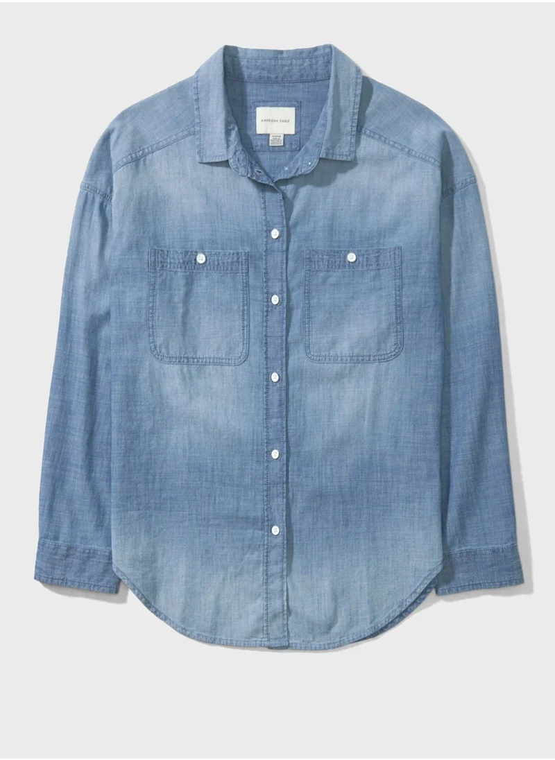 American Eagle Pocket Detail Denim Shirt