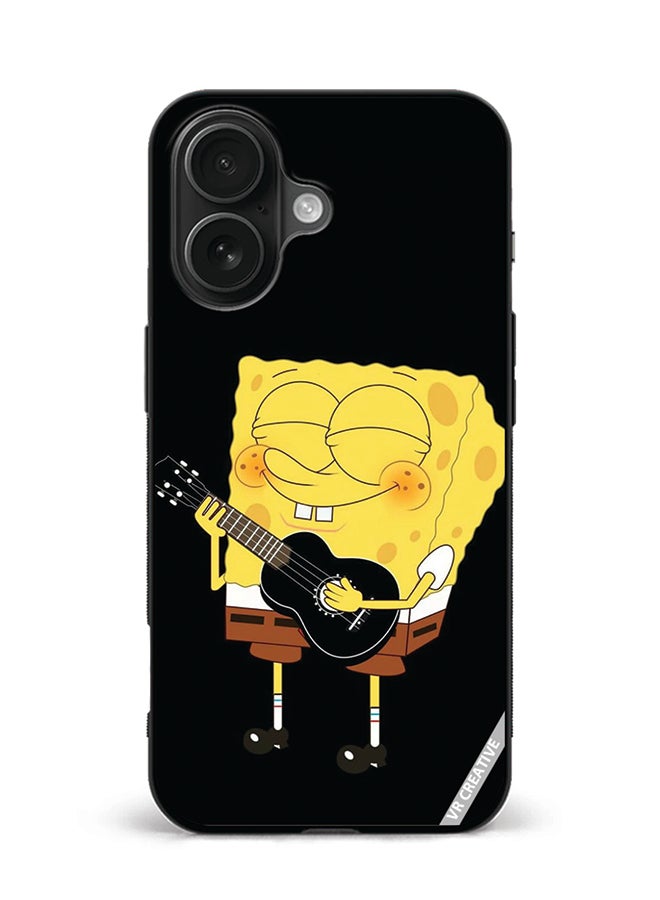 VR CREATIVE Protective Case Cover For Apple iPhone 16 Spongebob With Guitar Design Multicolour