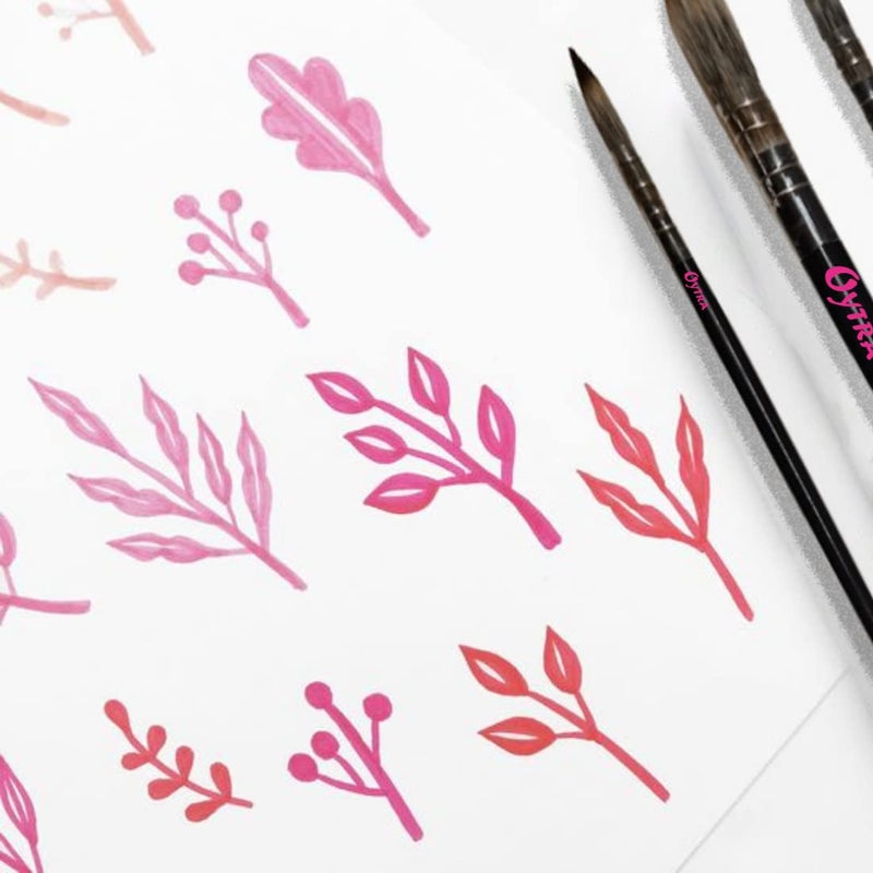 Oytra Mop Brush 4 Pcs Set for Artists Painting Calligraphy Watercolor Quill Oil Acrylics with Wooden Handle Vegan Soft Bristles - Image 5