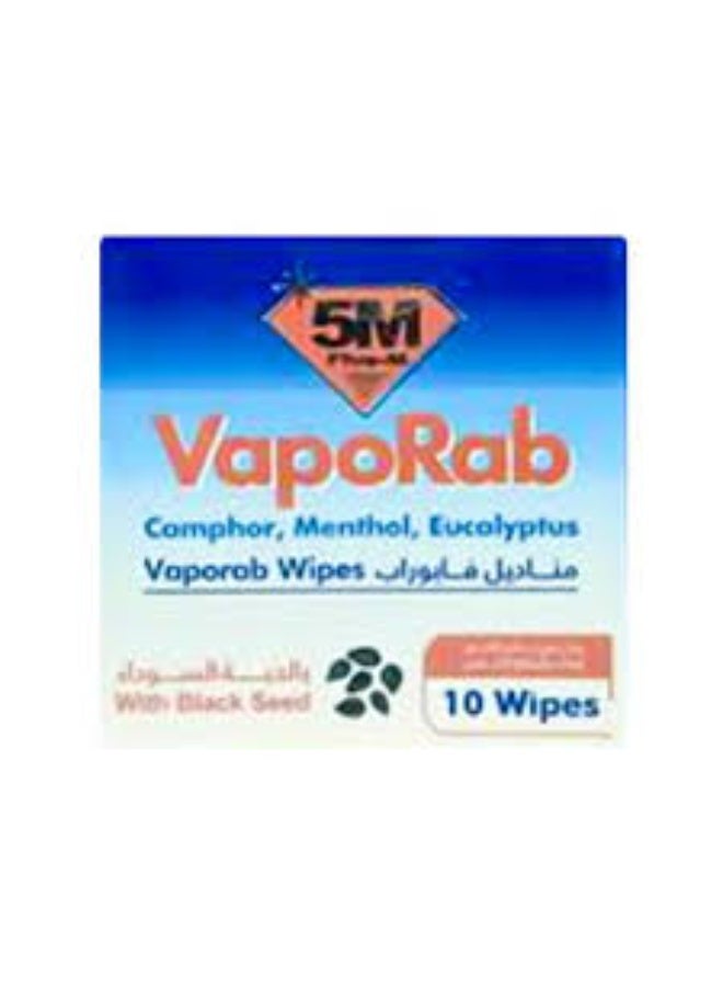 VAPORAB CAMOHOR,MENTOL, WIPES 10 WIPES