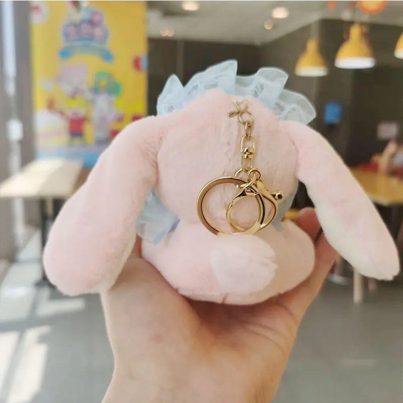 Y&D Lolita Rabbit Keychain Pendant Cute Doll and Bear Couple Super Soft Plush Toy with PP Cotton Filling Mesh Lining Small Gift - Image 4