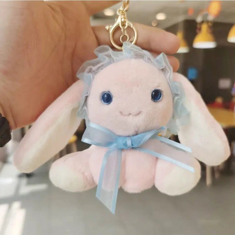 Y&D Lolita Rabbit Keychain Pendant Cute Doll and Bear Couple Super Soft Plush Toy with PP Cotton Filling Mesh Lining Small Gift - Image 2
