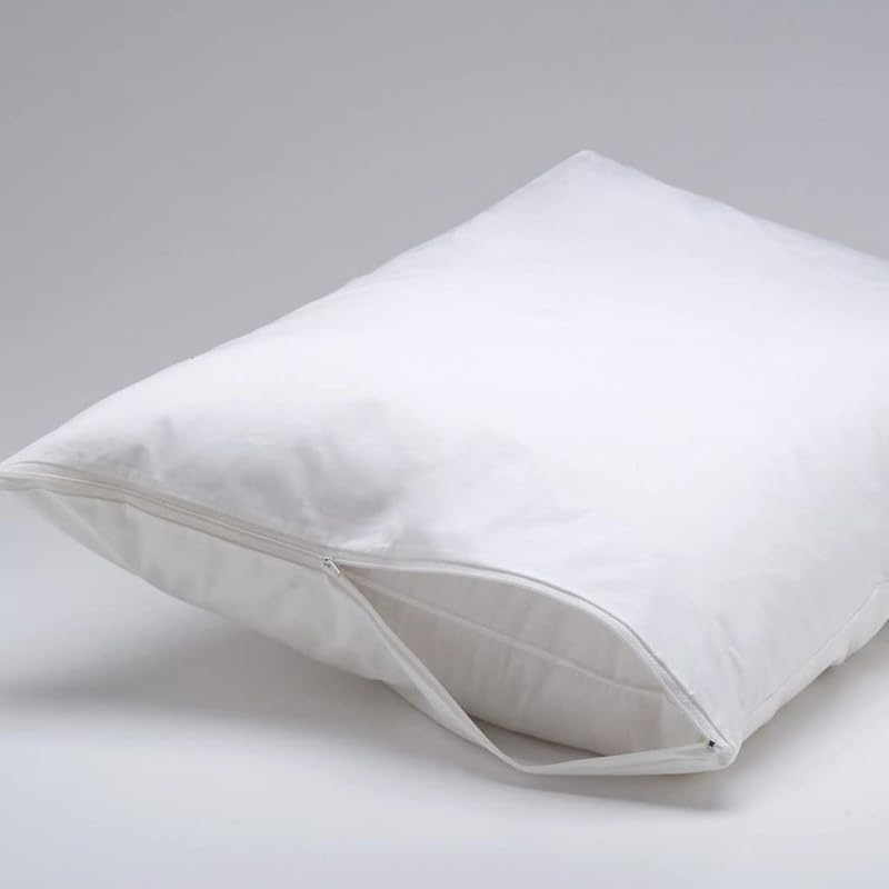 Cottington Lane - Waterproof Pillow Protectors Zippered Encasement, Terry Cotton Material, Set of 2 Qty, 18"x28" inches_White - Image 3