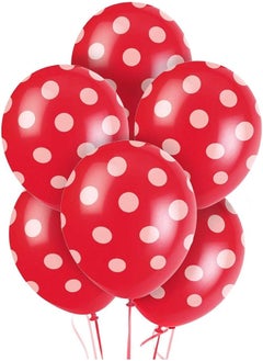 RED and White Polka Dots Balloons 12 in - 12ct