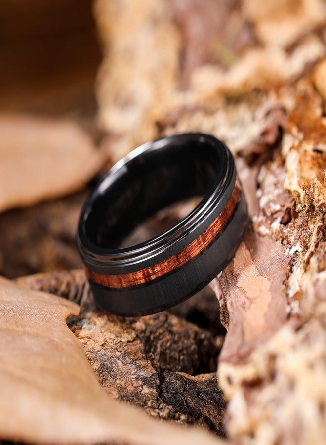 King Will Mens Wedding Band 8mm Tungsten Rings for Men KOA Wood Inlay Size 7-14 for Daily Wear丨Nature Collection 11 - Image 3