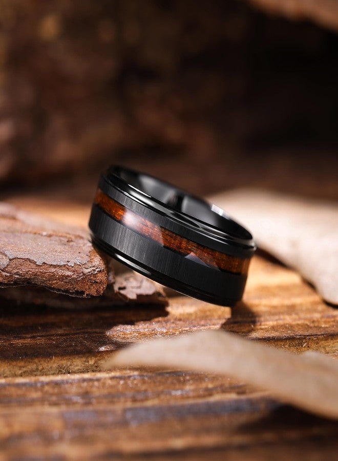 King Will Mens Wedding Band 8mm Tungsten Rings for Men KOA Wood Inlay Size 7-14 for Daily Wear丨Nature Collection 11 - Image 2