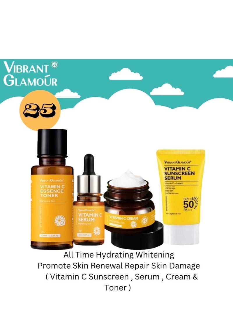 Vibrant Glamour - Vibrant glamour All Time Hydrating Whitening Promote Skin Renewal Repair Skin Damage (Vitamin C Sunscreen, Serum, Cream & Toner ) - Image 1