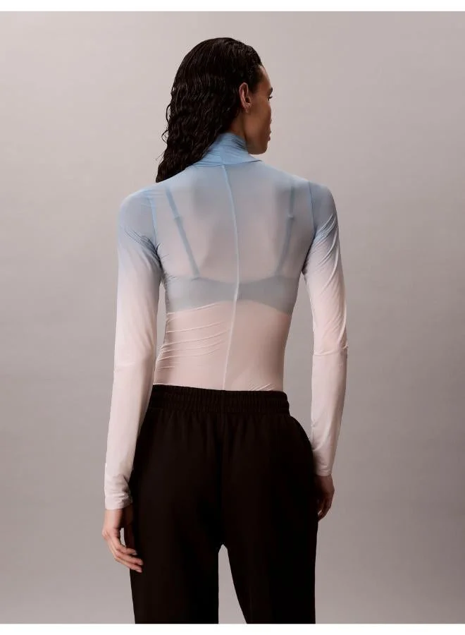 Calvin Klein Jeans PRINTED S SKIN LS TURTLENECK BODYSUIT