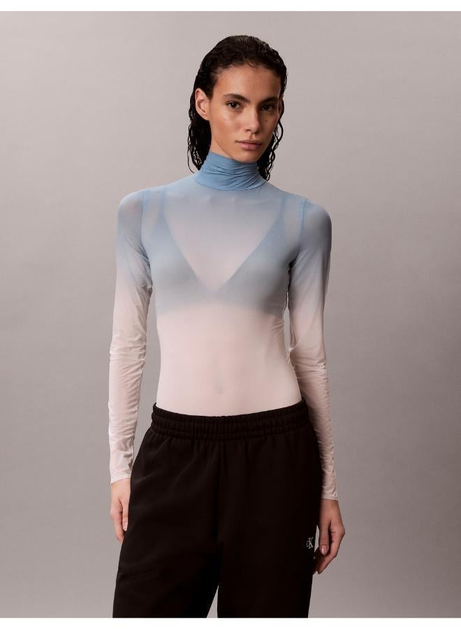 Calvin Klein Jeans PRINTED S SKIN LS TURTLENECK BODYSUIT - Image 1