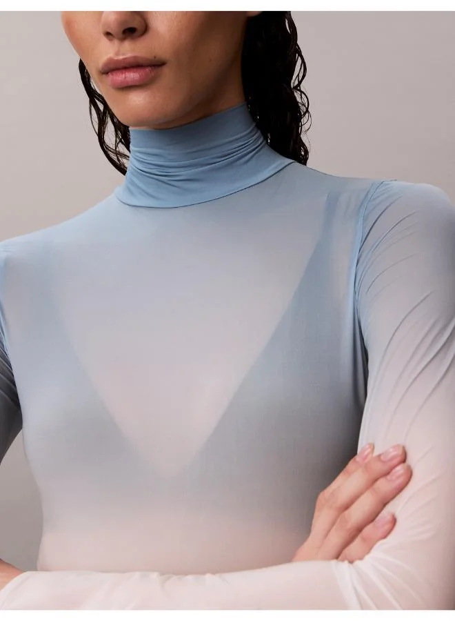 Calvin Klein Jeans  PRINTED S SKIN LS TURTLENECK BODYSUIT for Women | Best Price UAE