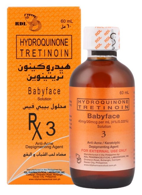 Baby Face Hydroquinone Tretinoin Solution Clear 60ml