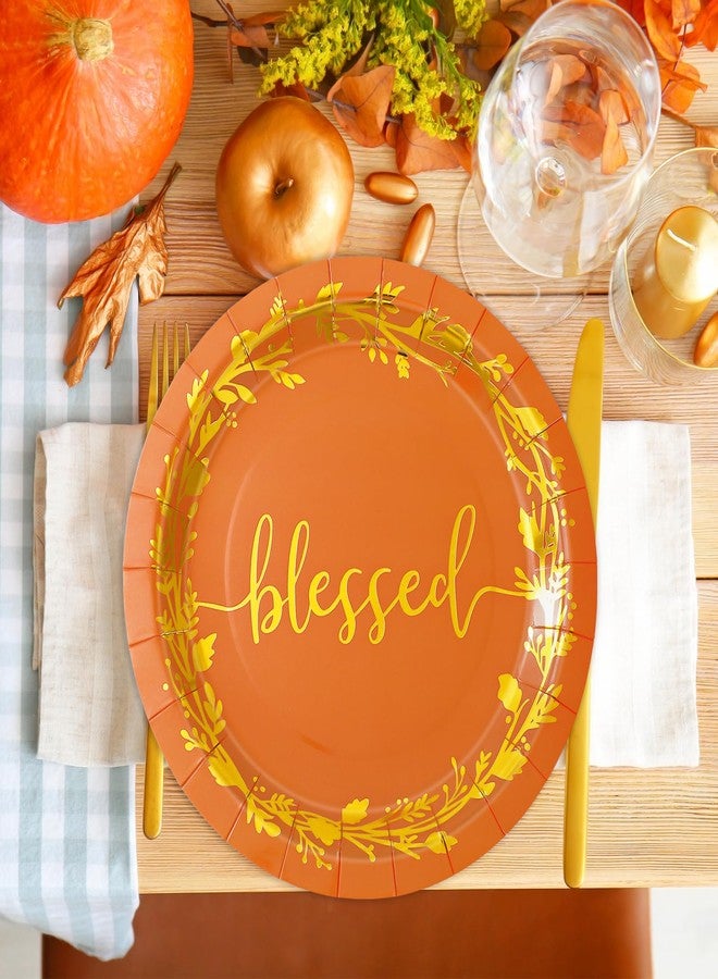 JarThenaAMCS أطباق ورقية قابلة للتصرف JarThenaAMCS 48 قطعة بألوان الخريف الأحمر والأخضر والبرتقالي والأصفر لأطباق العشاء والحلويات بمناسبة عيد الشكر أو عيد الميلاد أو حفلات استقبال المواليد، 9 بوصة - Image 4