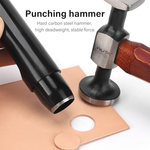 WUTA Leather Hammer Double Head Cobblers Hammer Mirror Polishing Carbon Steel Mallet for Professional Leather Craft Tool - Image 4