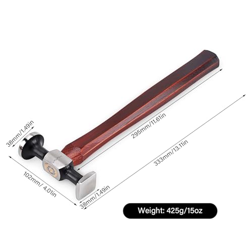 WUTA Leather Hammer Double Head Cobblers Hammer Mirror Polishing Carbon Steel Mallet for Professional Leather Craft Tool - Image 3