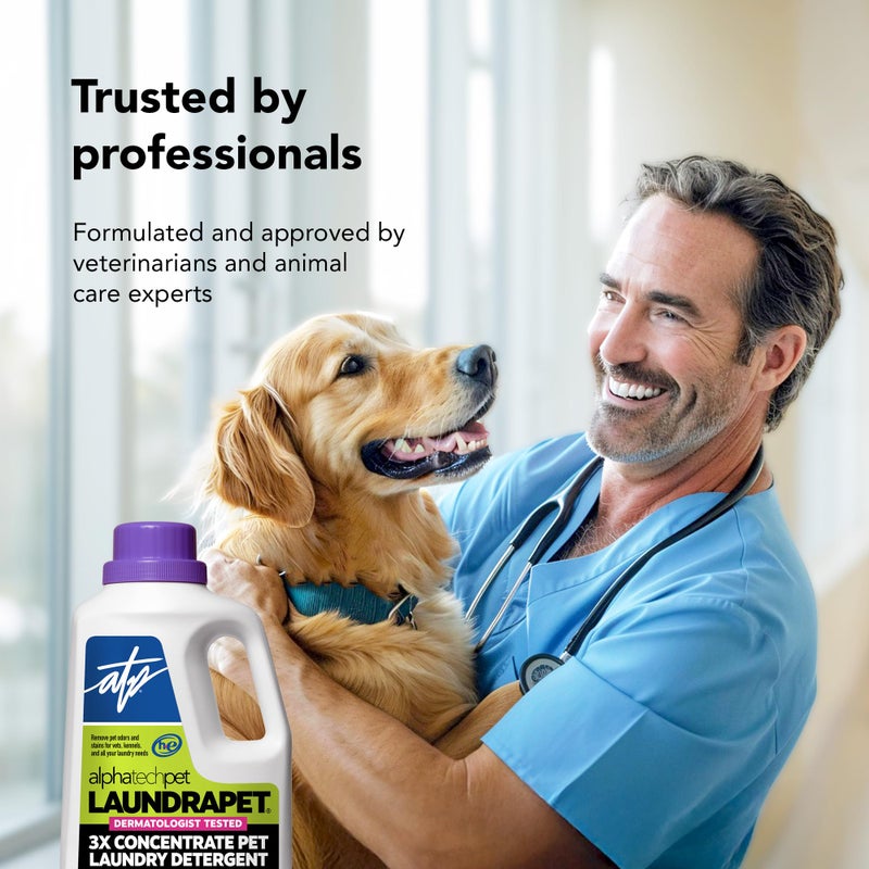 ATP LaundraPet 3X Strength Premium Laundry Detergent with Enzyme Cleaner - 64 Oz (96 Washes) Pet Stain and Odor Eliminator, Enzymatic Detergent by Alpha Tech Pet - Image 3