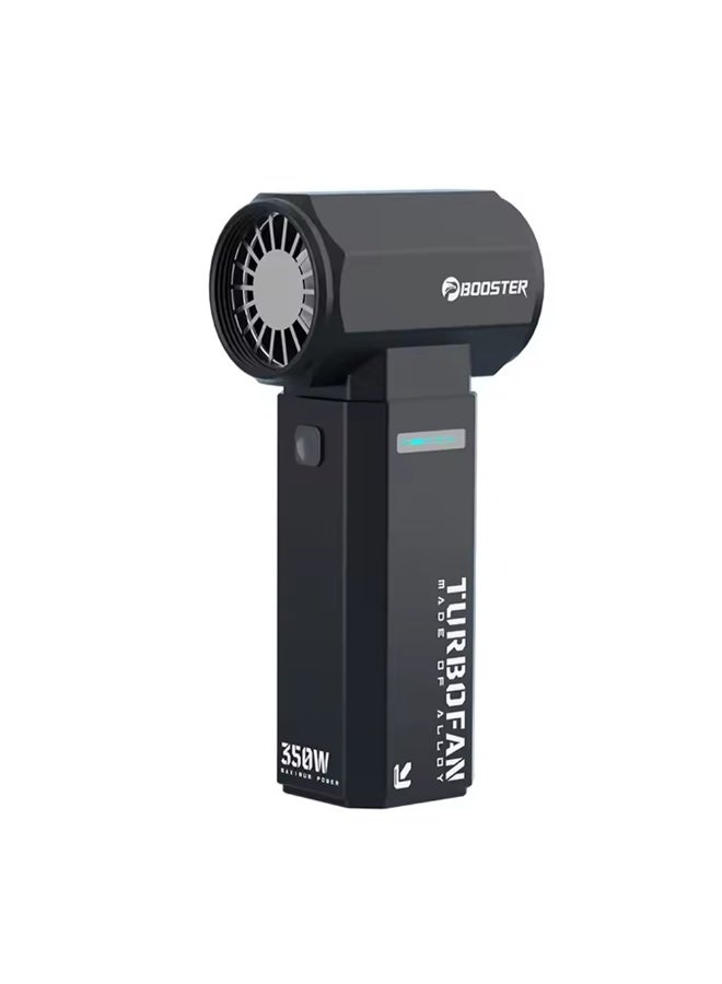 Booster Mini Turbo Fan – 4-Speed Modes with Ultra Power, Type-C Rechargeable, 350W High-Speed Brushless Motor, Lightweight Alloy Body, 2000mAh Battery – Portable Air Blower for cleaning & Drying - Image 1
