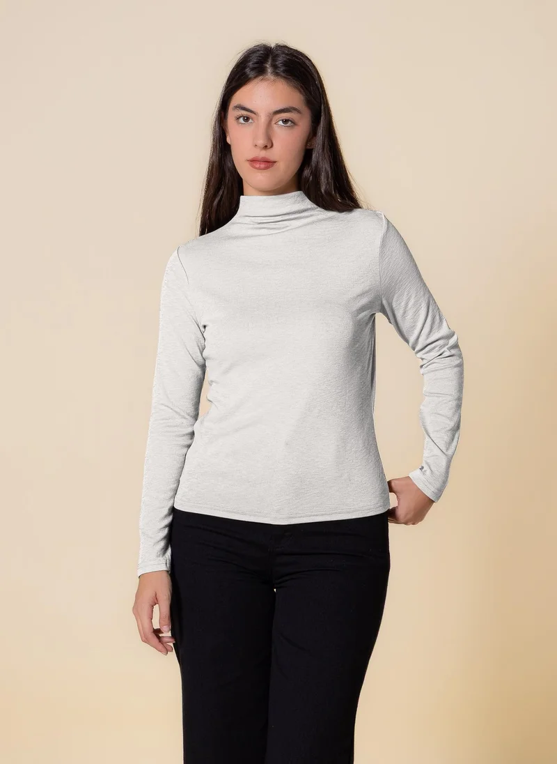 SHAPES FINE KNIT HIGH NECK TOP