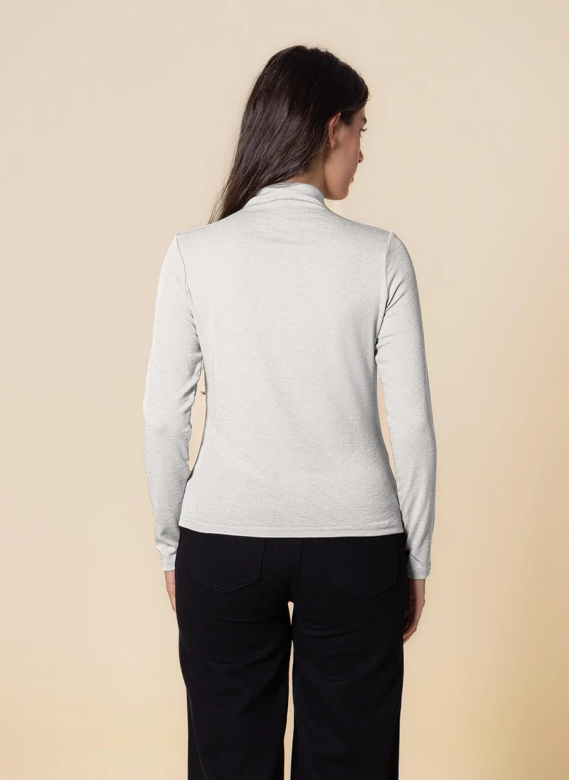 SHAPES FINE KNIT HIGH NECK TOP