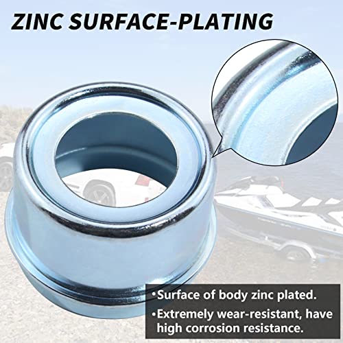 iBroPrat 4PCS 1.98" Trailer Hub Cap,Trailer Axle Bearing Dust Cap Cup Grease Cover with 8 Rubber Plugs,Bolt Metal Trailer Axle Wheel Bearing and Hub Dust Caps for Most 2000 to 3500 Pound Axles Dexter - Image 4