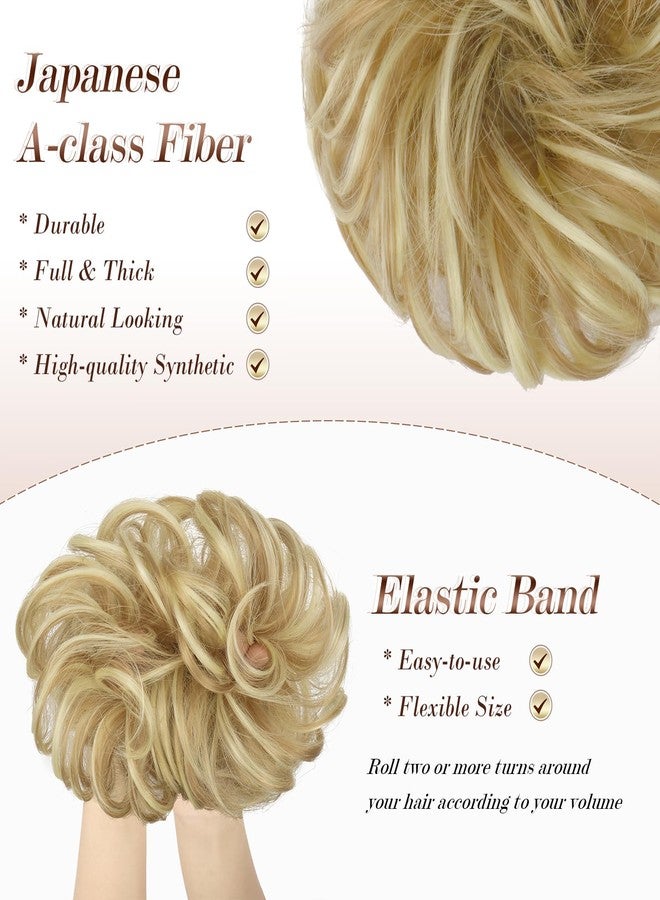 FESHFEN Hair Bun Extensions Messy Curly Hair Scrunchies Hairpieces Synthetic Donut Updo Hair Pieces for Women Girls - Image 3