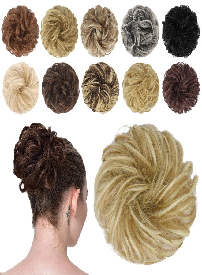 FESHFEN Hair Bun Extensions Messy Curly Hair Scrunchies Hairpieces Synthetic Donut Updo Hair Pieces for Women Girls - Image 1