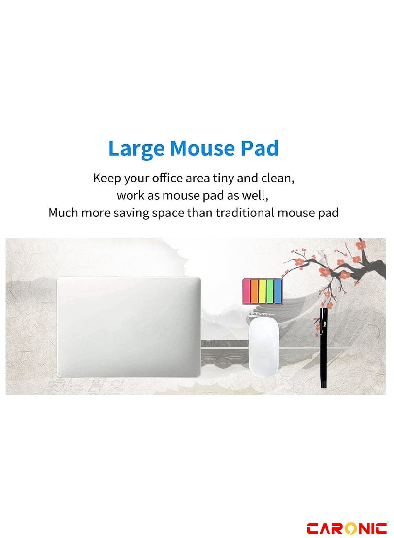 CARONIC Large Gaming Mouse Pad with Superior Micro Weave Cloth Extended Desk Mousepad with Stitched Edges Non-Slip Base Water Resist Keyboard Pad For Gamer And Office Home Garden - Image 3