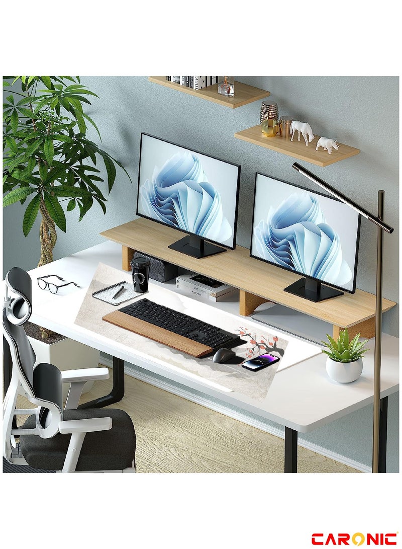 CARONIC Large Gaming Mouse Pad with Superior Micro Weave Cloth Extended Desk Mousepad with Stitched Edges Non-Slip Base Water Resist Keyboard Pad For Gamer And Office Home Garden - Image 4