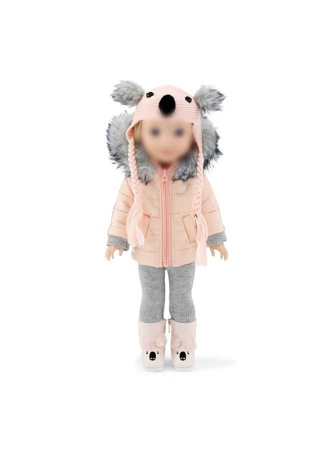 Emily Rose Emily Rose 14 Inch Doll 4-PC Winter Snow Coat Jacket Outdoor Koala Outfit, Includes Adorable Knit Hat and 14" Doll Boots Accessories | Compatible with Wellie Wishers Dolls  - Image 1