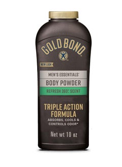 Gold Bond Men's Essentials Talc-Free Body Powder, 10 oz., Refresh 360 Scent, Wetness Protection