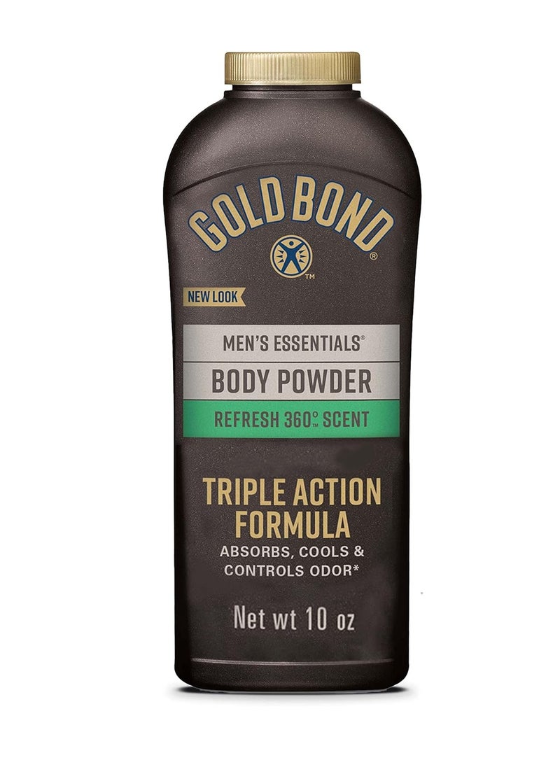 Gold Bond - Gold Bond Men's Essentials Talc-Free Body Powder, 10 oz., Refresh 360 Scent, Wetness Protection - Image 1