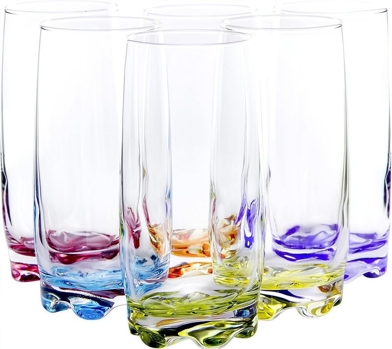 Red Co. Vibrant Splash Water, Beverage Highball Glasses, 13.25 Ounce - Set of 6 - Image 1