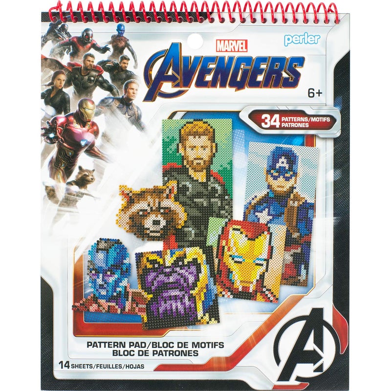 Perler Beads Marvel Avengers Instruction Pad, 34 Patterns, Multicolor - Image 1
