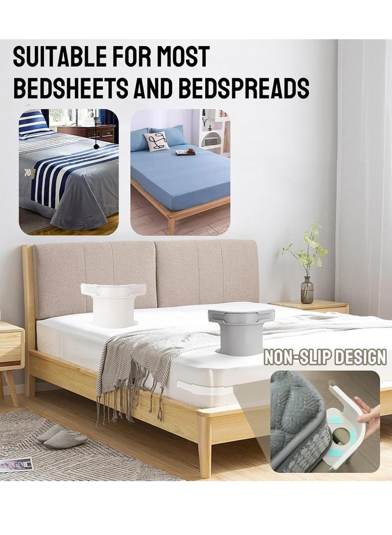 Uwals Lock Sheet Holders - Bed Sheet Holder for Corners Keep Sheets Firm & Tight - Heavy Duty Bed Sheet Holder Corner Fitted Sheet Straps Fit All Mattress Size (White-4pcs) - Image 5