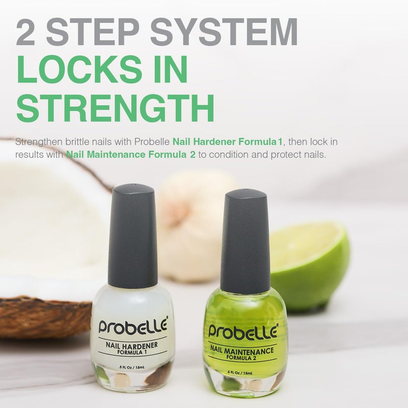 Probelle Nail Maintenance Formula 2, Nail Hardener and Strengthener for soft, brittle, and splitting nails - Reinforces, protects, conditions, strengthens, grows fingernails 5 fl oz/ 15 mL - Image 5