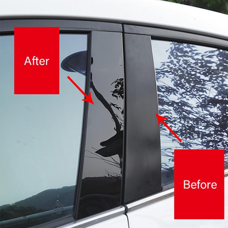 Car Window Pillar Trim 6-Piece Custom-Fit Polycarbonate Set - Durable Crack & Fade Resistant Matte Black Pillar Cover for Honda CRV (2007–2011) Car Tuning & Scratch Protection - Image 4