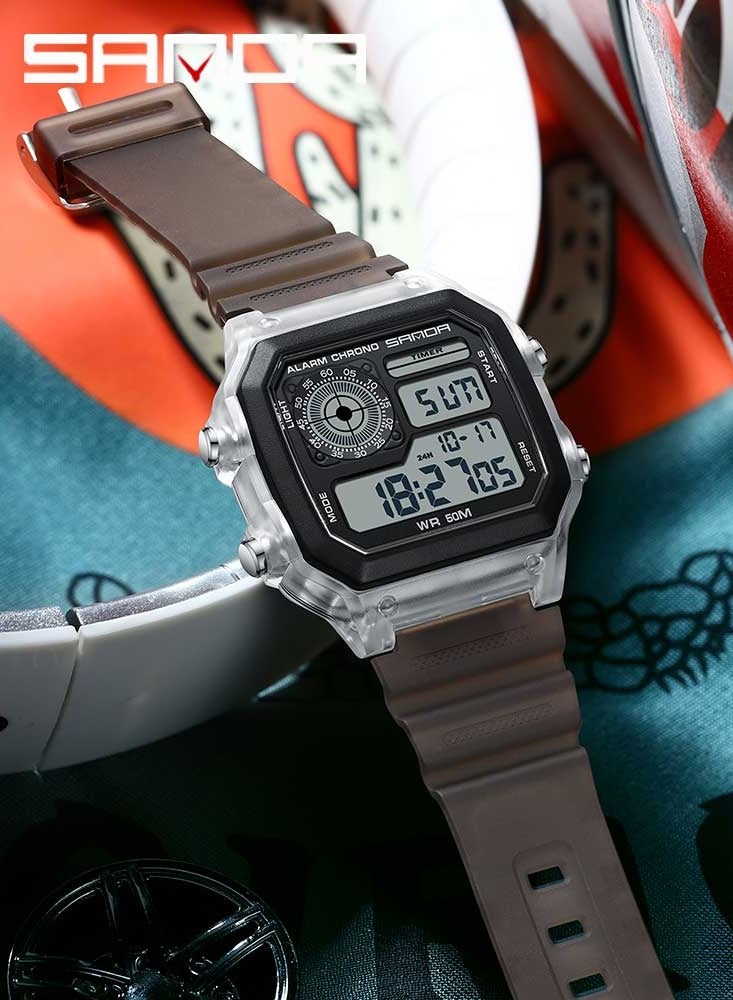 Sanda Digital Watch Men Sport Chronograph Date Lady Wristwatch TPU Band Week 50m Waterproof unisex Electronic Clock Gift - Image 4