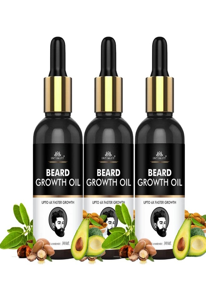 INTIMIFY Beard Oil For Growing Beard faster Oil For men, Mustache Oil 30 ml (Pack of 3) - Image 1