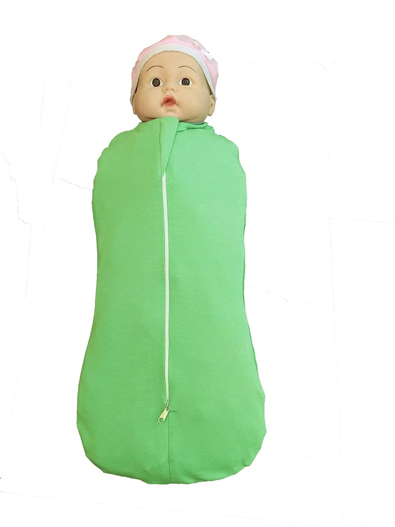 MammaChamp Infant Sleeping Bag and SackPodZipper SwaddleWrapBlanketsfor New Born Baby Green - Image 1
