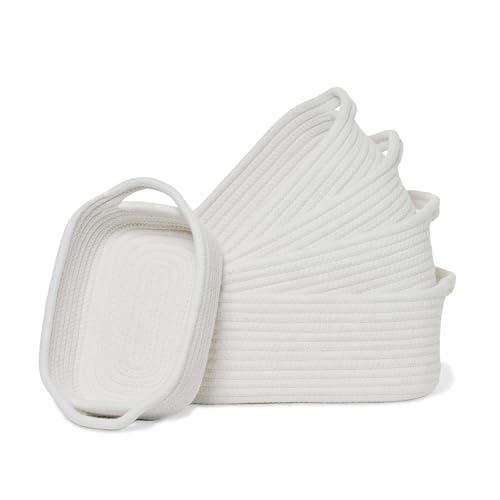 Kodomoore Storage Basket Set 5Piece Baskets for Organizing Home Shelves Nursery Bathroom Dog Toys Small to Large Decorative Baskets Off White - Image 1