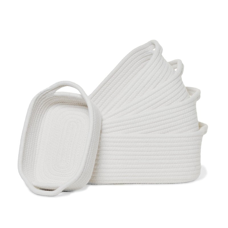 Kodomoore Storage Basket Set 5Piece Baskets for Organizing Home Shelves Nursery Bathroom Dog Toys Small to Large Decorative Baskets Off White - Image 2